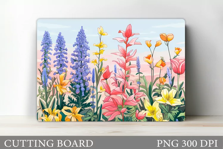 Wildflowers Cutting Board. Flowers Cutting Board Sublimation