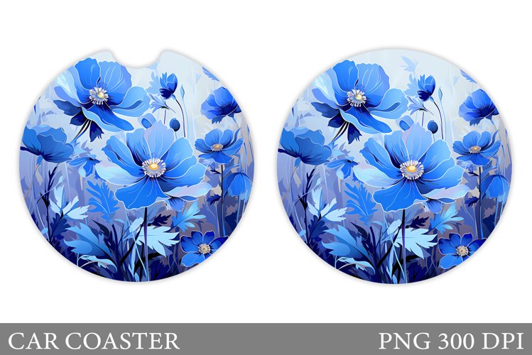 Flowers Car Coaster Design. Flowers Car Coaster Sublimation example image 1