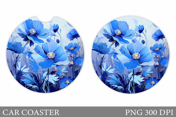 Flowers Car Coaster Design. Flowers Car Coaster Sublimation