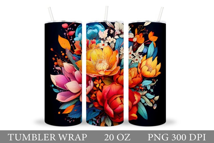 Flowers Tumbler Design. Flowers Tumbler Sublimation