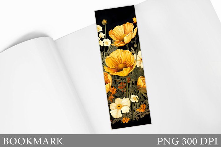 Floral Bookmark Design. Flowers Bookmark Sublimation example image 1