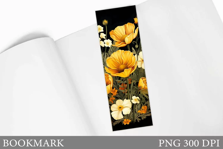Floral Bookmark Design. Flowers Bookmark Sublimation