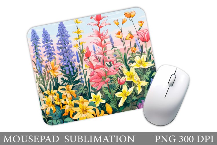 Flowers Mouse Pad Sublimation. Floral Mouse Pad Design example image 1