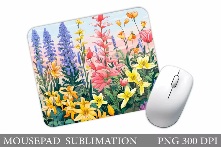 Flowers Mouse Pad Sublimation. Floral Mouse Pad Design