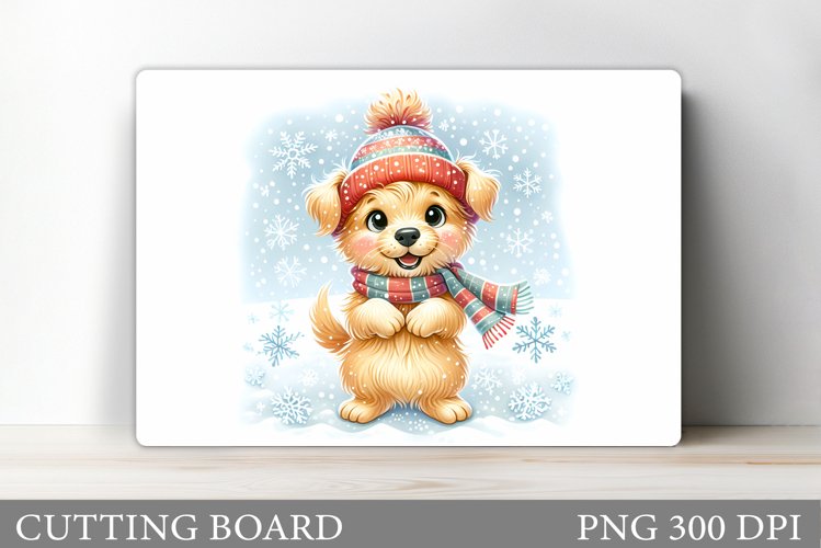 Cute Dog Cutting Board. Christmas Cutting Board Sublimation