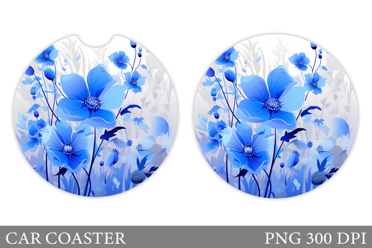 Flowers Car Coaster Sublimation. Flowers Coaster Design