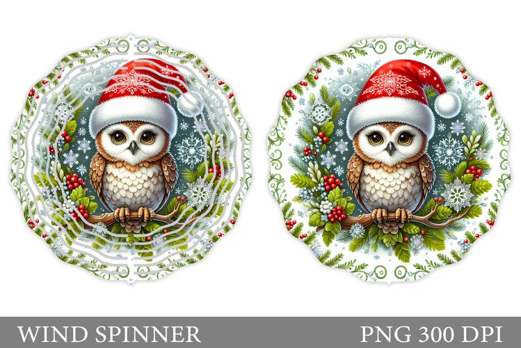 Christmas Owl Wind Spinner. Christmas Wind Spinner Design example image 1