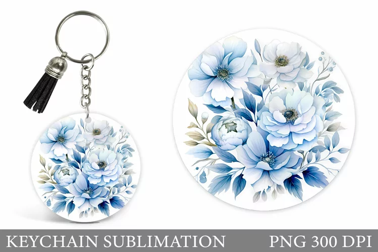 Flowers Keychain Sublimation. Flowers Keychain Design
