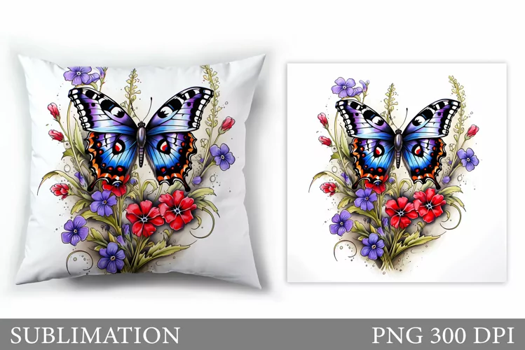 Butterfly Pillow Sublimation. Butterfly Sublimation