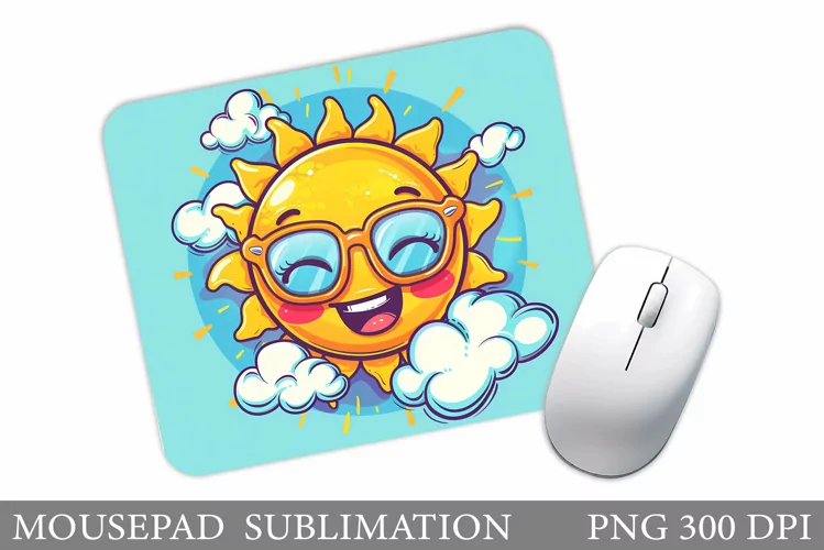 Cute Sun Mouse Pad Design. Positive Sun Mouse Pad