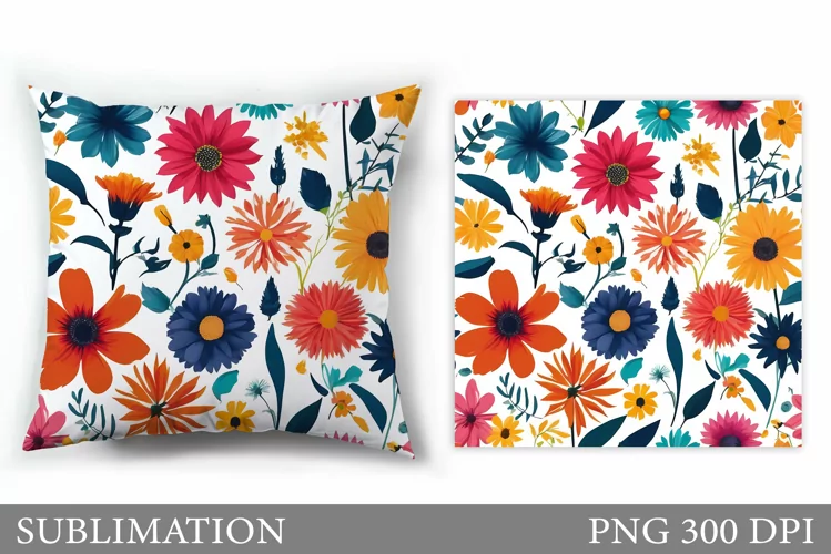 Flowers Sublimation. Flowers Pillow Sublimation