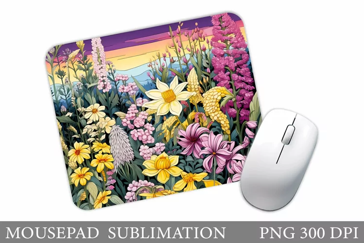 Floral Mouse Pad Sublimation. Flowers Mouse Pad Design