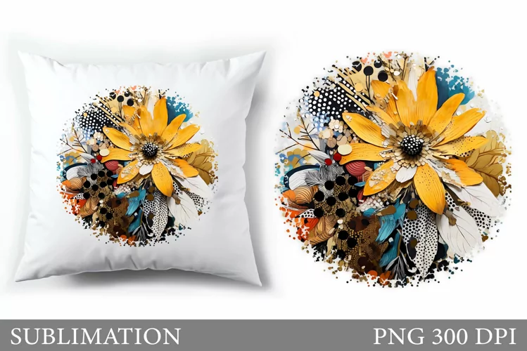 Floral Sublimation. Flowers Pillow Sublimation