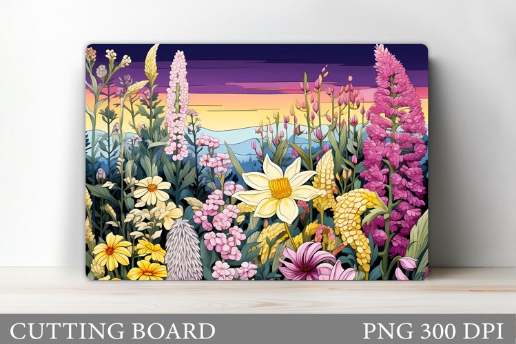 Wildflowers Cutting Board. Flowers Cutting Board Design example image 1