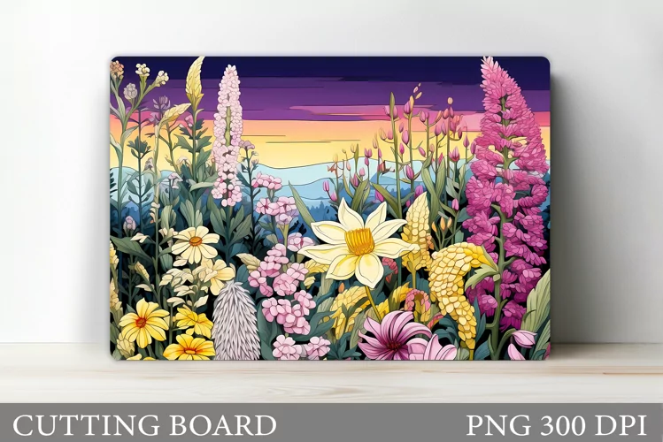 Wildflowers Cutting Board. Flowers Cutting Board Design