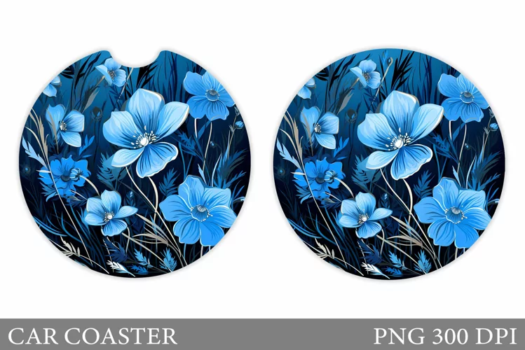 Flowers Car Coaster Design. Flowers Car Coaster Sublimation