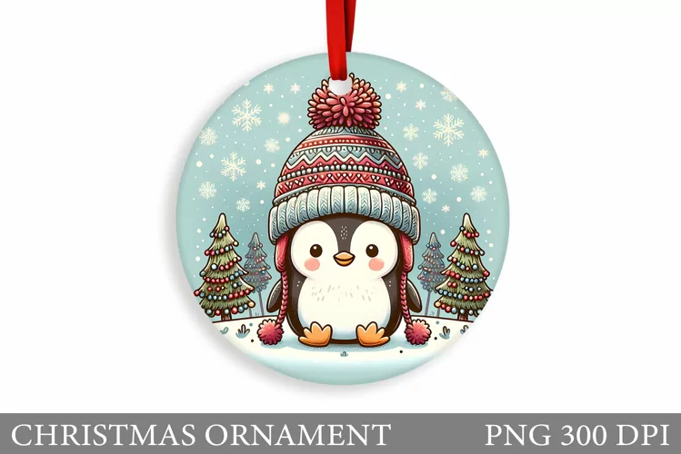 Cute Penguin Sublimation. Cute Penguin Christmas Ornament