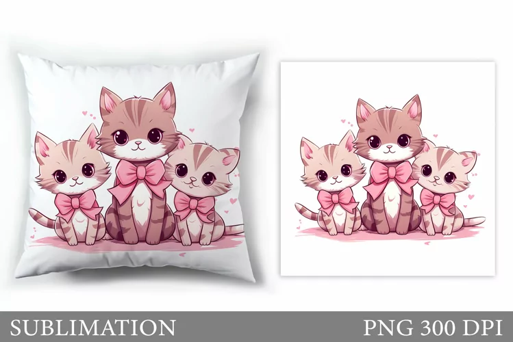 Cute Cat Sublimation. Cute Cat Pillow Sublimation