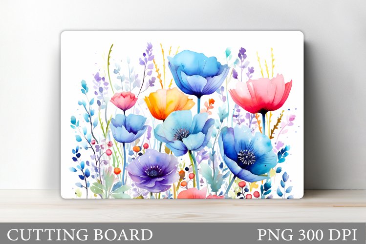 Wildflowers Cutting Board. Flowers Cutting Board Sublimation example image 1