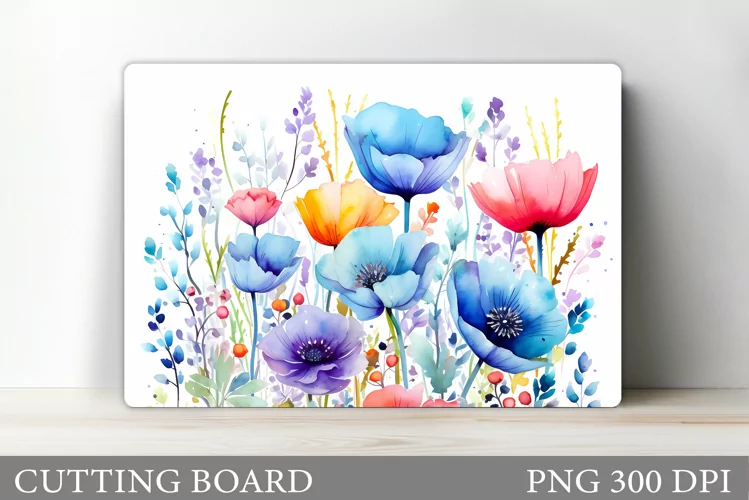 Wildflowers Cutting Board. Flowers Cutting Board Sublimation