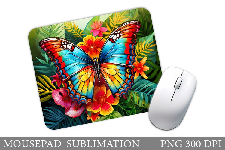 Butterfly Mouse Pad Design. Flowers Mouse Pad Sublimation