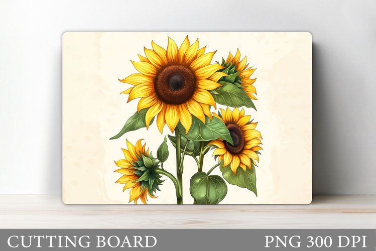 Sunflowers Cutting Board. Flowers Cutting Board Sublimation example image 1