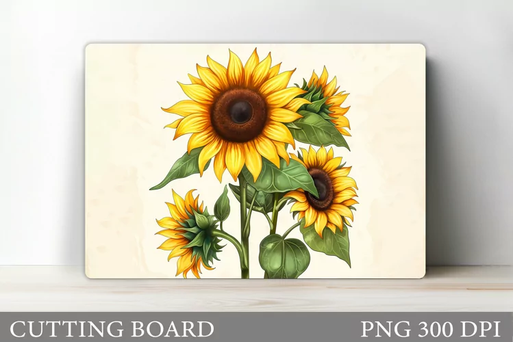 Sunflowers Cutting Board. Flowers Cutting Board Sublimation