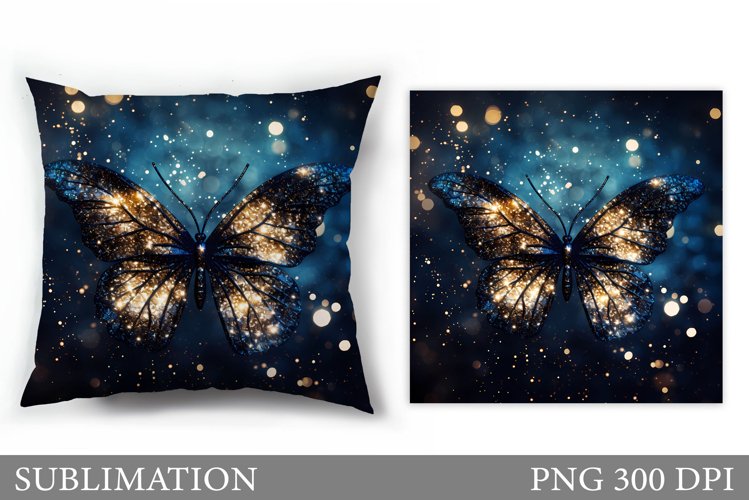 Glitter Butterfly Sublimation. Butterfly Pillow Design