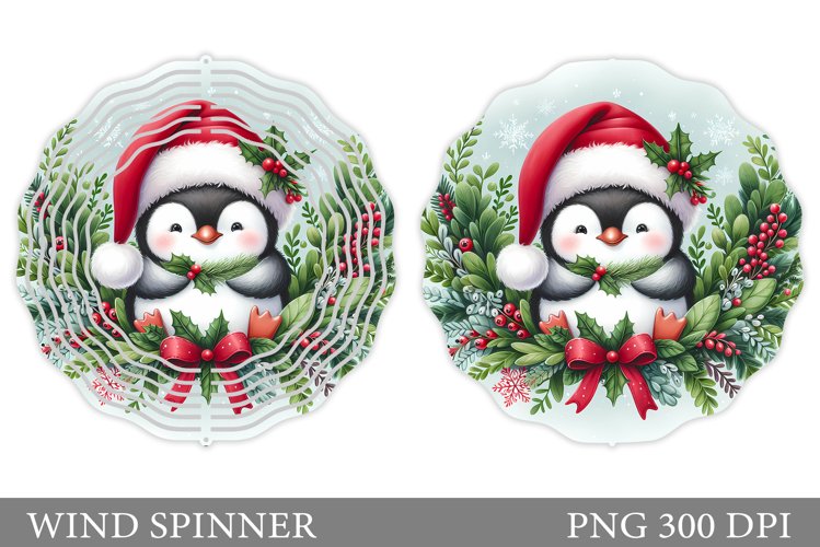 Christmas Penguin Wind Spinner. Christmas Wind Spinner example image 1