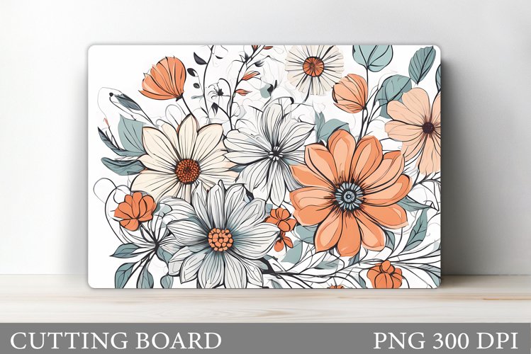 Flowers Cutting Board Design. Flowers Kitchen Cutting Board example image 1