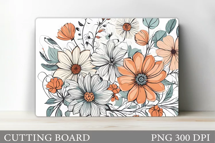 Flowers Cutting Board Design. Flowers Kitchen Cutting Board