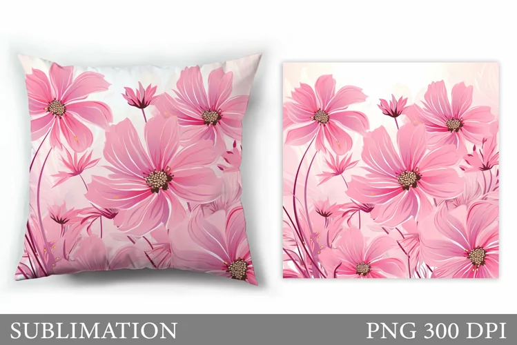 Flowers Pillow Sublimation. Summer Sublimation