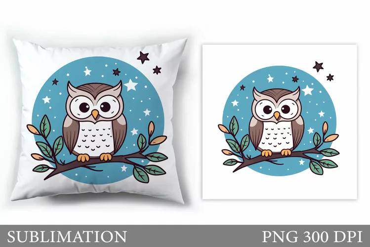 Cute Owl Pillow Sublimation. Owl Sublimation