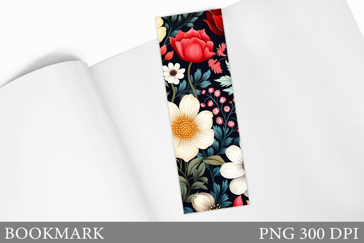 Floral Bookmark Design. Flowers Bookmark Sublimation