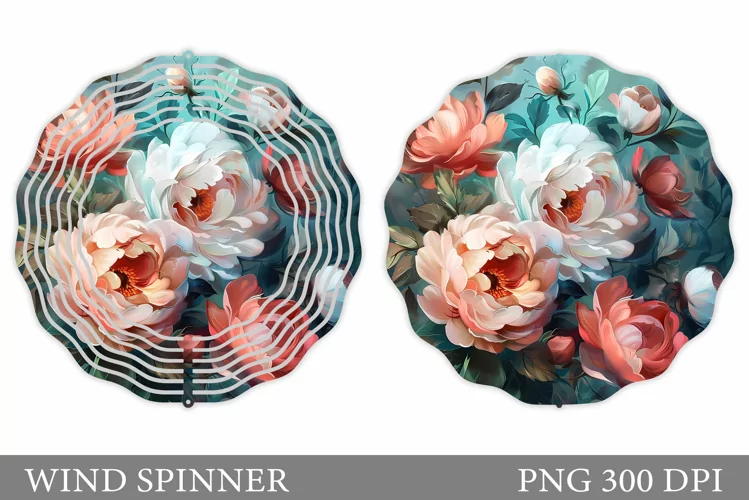 Flowers Wind Spinner Design. Flowers Wind Spinner Template
