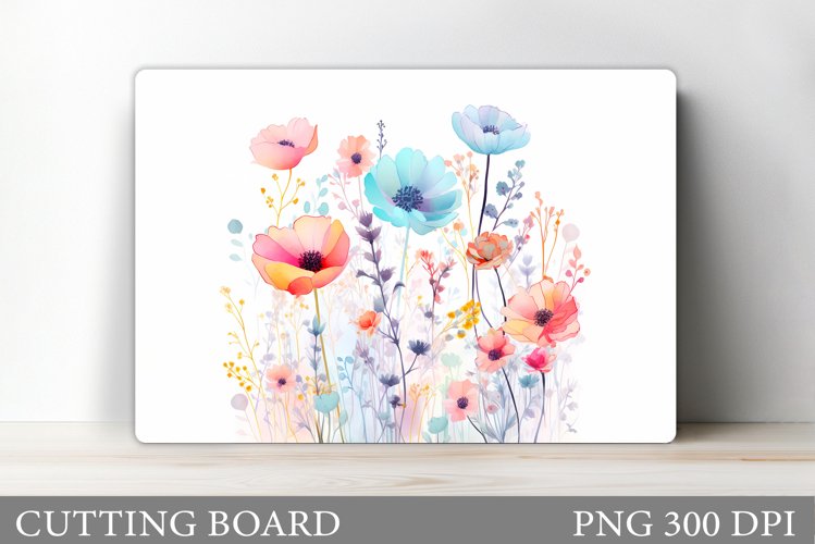 Wildflowers Cutting Board. Flowers Cutting Board Sublimation example image 1