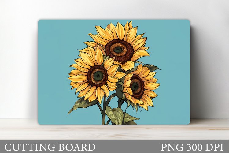 Sunflowers Cutting Board. Flowers Kitchen Cutting Board example image 1