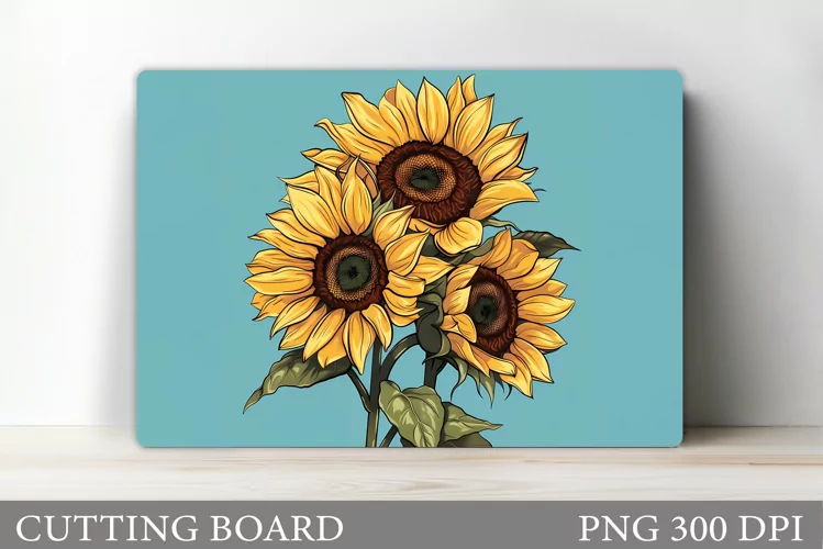 Sunflowers Cutting Board. Flowers Kitchen Cutting Board