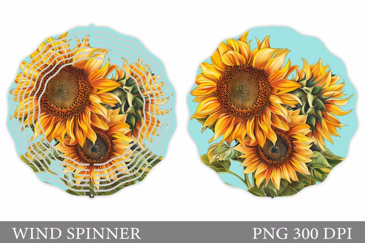 Sunflowers Wind Spinner. Flowers Wind Spinner Sublimation