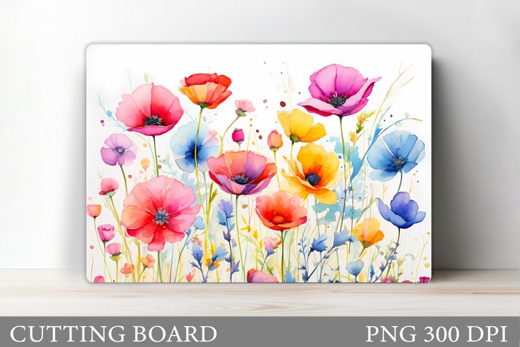 Wildflowers Cutting Board. Flowers Cutting Board Design example image 1