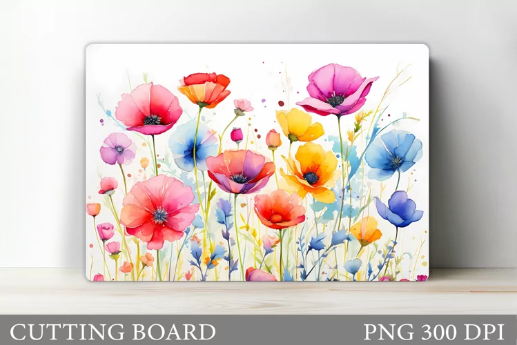 Wildflowers Cutting Board. Flowers Cutting Board Design