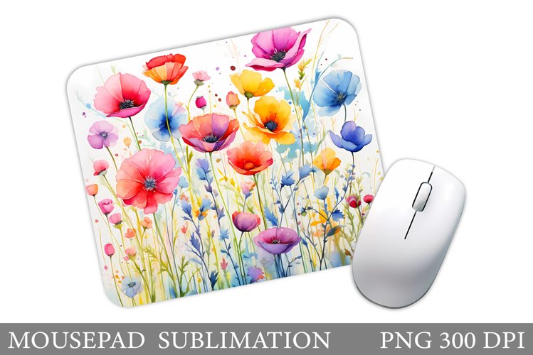 Wildflowers Mouse Pad Design. Flowers Mouse Pad Sublimation