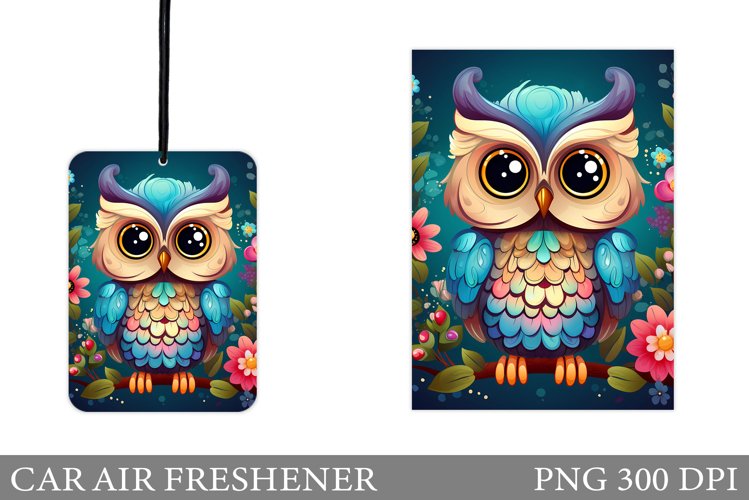 Cute Owl Car Air Freshener. Owl Sublimation