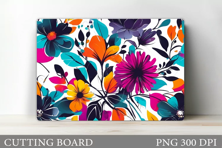 Flowers Cutting Board. Kitchen Cutting Board Sublimation