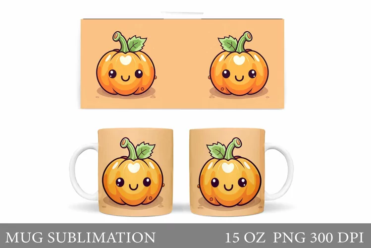 Cute Pumpkin Mug Design. Cute Halloween Pumpkin Mug