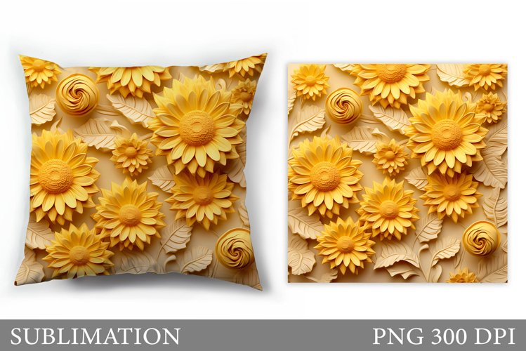3D Floral Sublimation. Flowers Pillow Sublimation example image 1