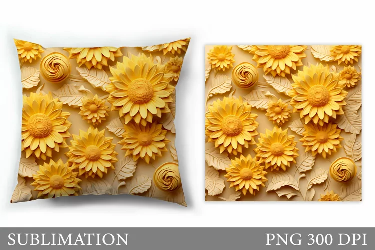 3D Floral Sublimation. Flowers Pillow Sublimation