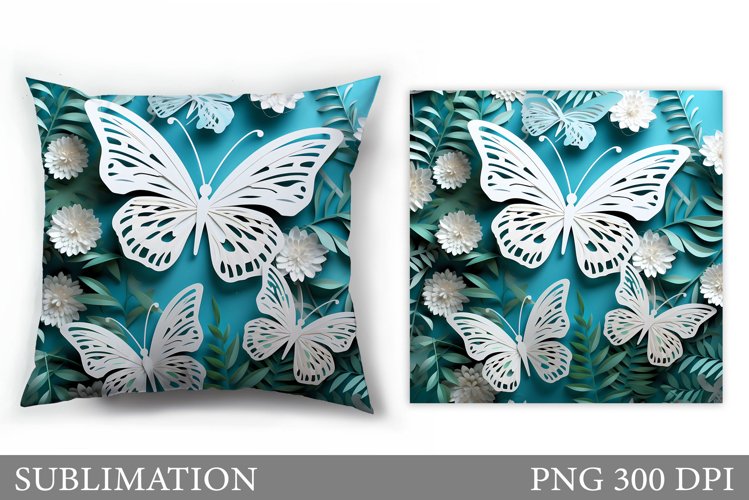 Butterfly Sublimation. Butterfly Pillow Design example image 1