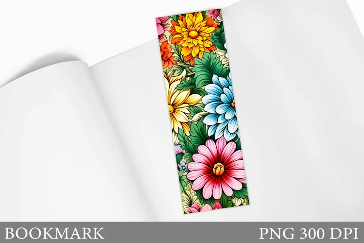 Floral Bookmark Design. Flowers Bookmark Sublimation