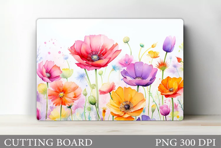 Flowers Cutting Board. Wildflowers Cutting Board Design